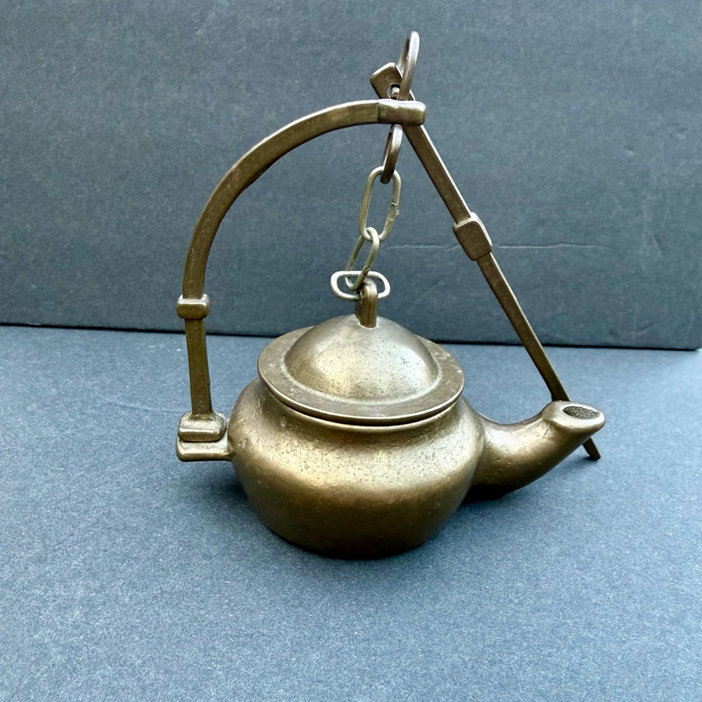 Vintage Brass Teapot with Stand